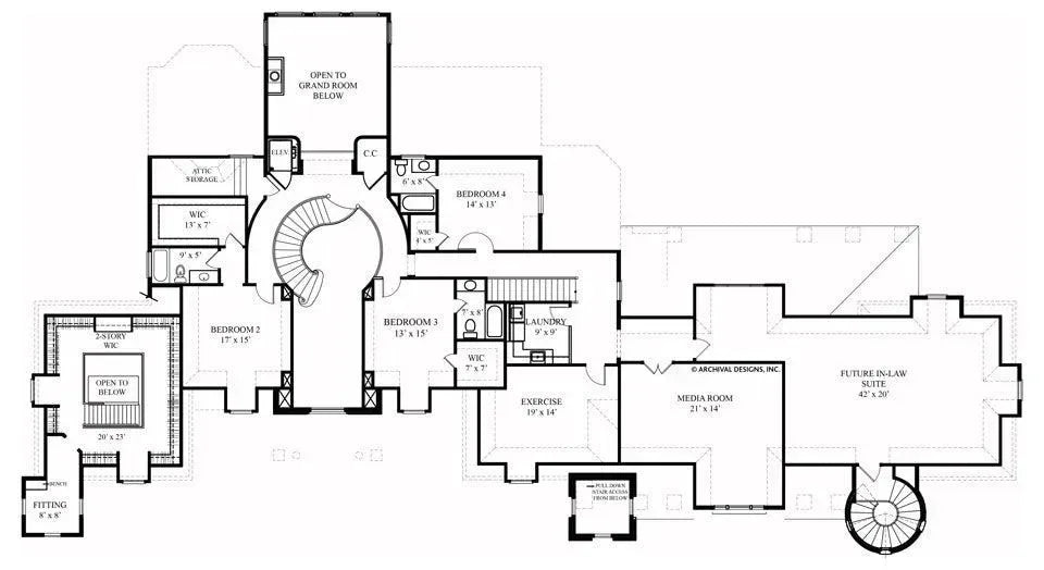 Chastain House Plan - Archival Designs House Plans, floor plan