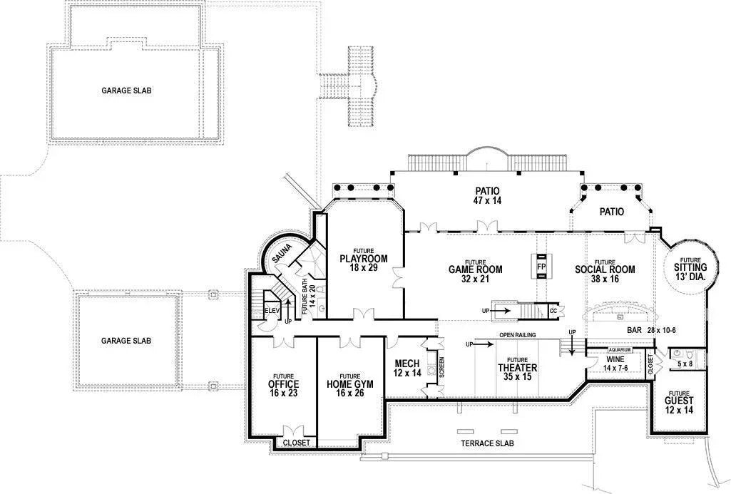 Chateau De Lanier House Plan - Archival Designs House Plans, floor plan