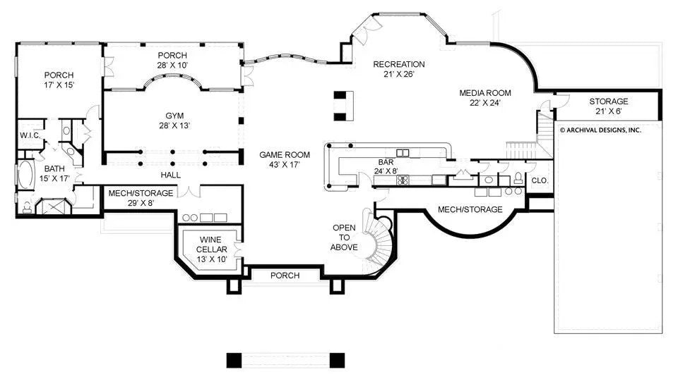 Chateau De Villesarin House Plan - Archival Designs House Plans, floor plan