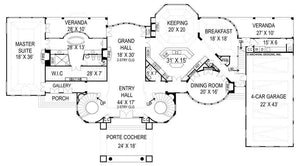 chateau de villesarin house plan - archival designs house plans, floor plan