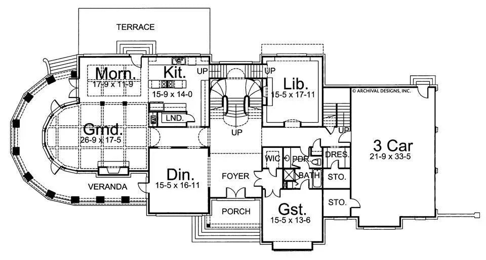 Chateau Melliant House Plan - Archival Designs House Plans, floor plan