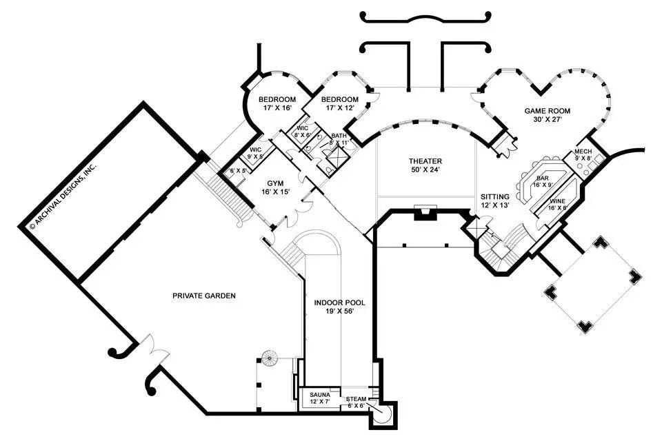 Chateau Novella House Plan - Archival Designs House Plans, floor plan