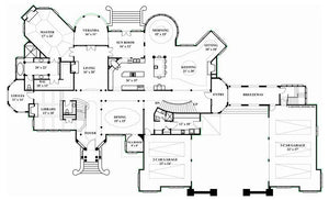 chateaubriand house plan - archival designs house plans, floor plan