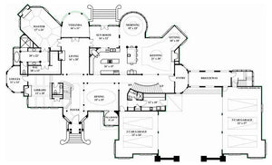 chateaubriand house plan - archival designs house plans, floor plan