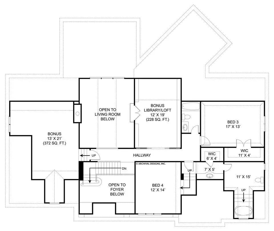 Chesterfield House Plan - Archival Designs House Plans, floor plan