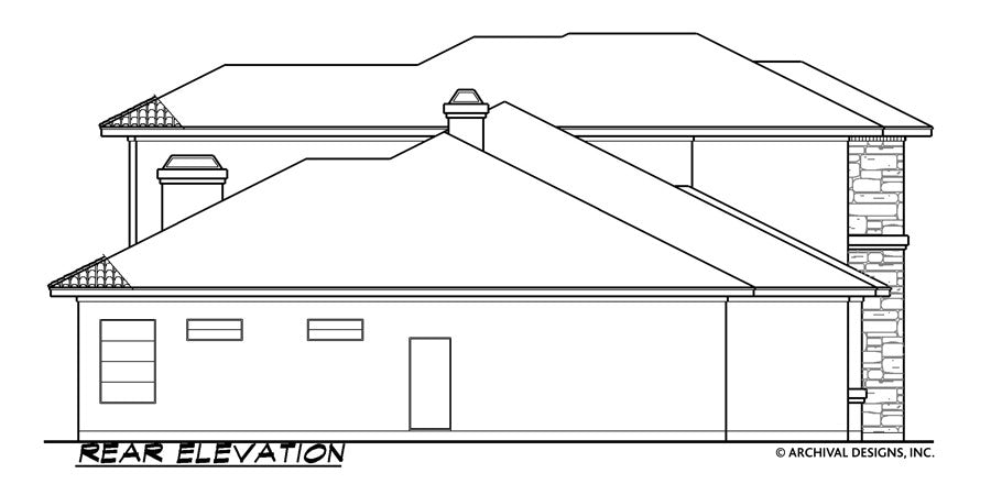 Congressional House Plan - Elevation Rear