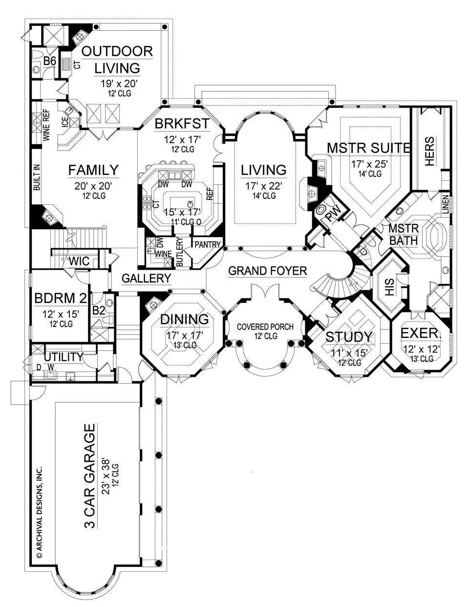 Cordillera House Plan - Archival Designs House Plans, floor plan