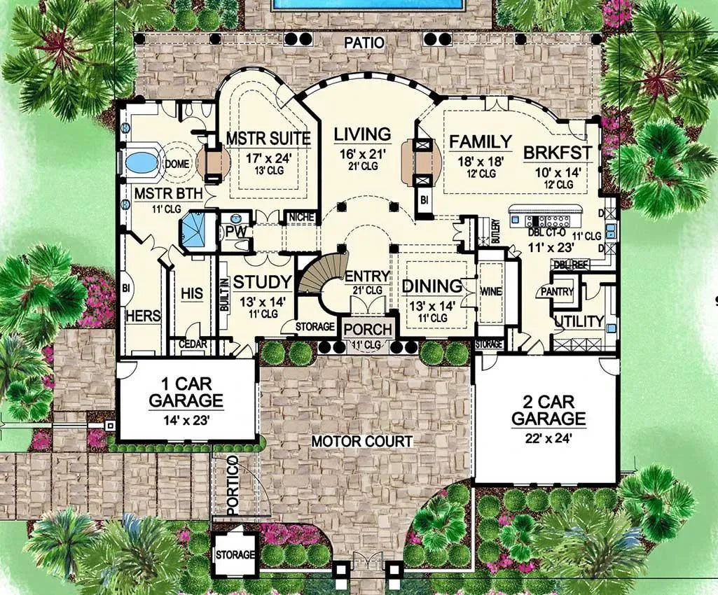 Corleone House Plan - Archival Designs House Plans, floor plan