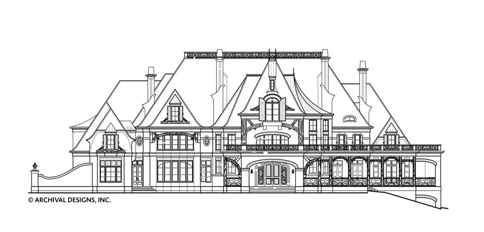 Corrineaux Estate House Plan - Elevation Front