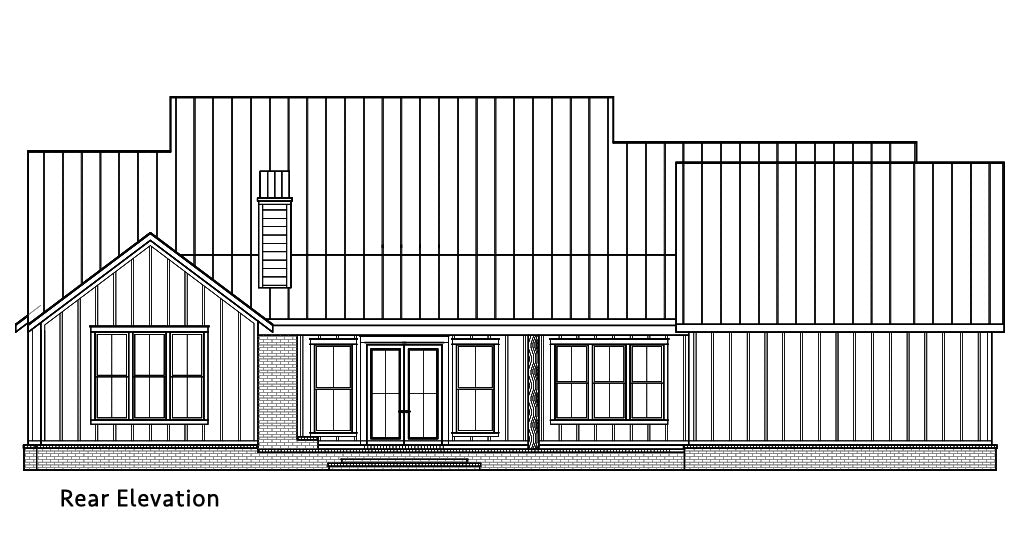 Cotton Grove House Plan - Elevation Rear