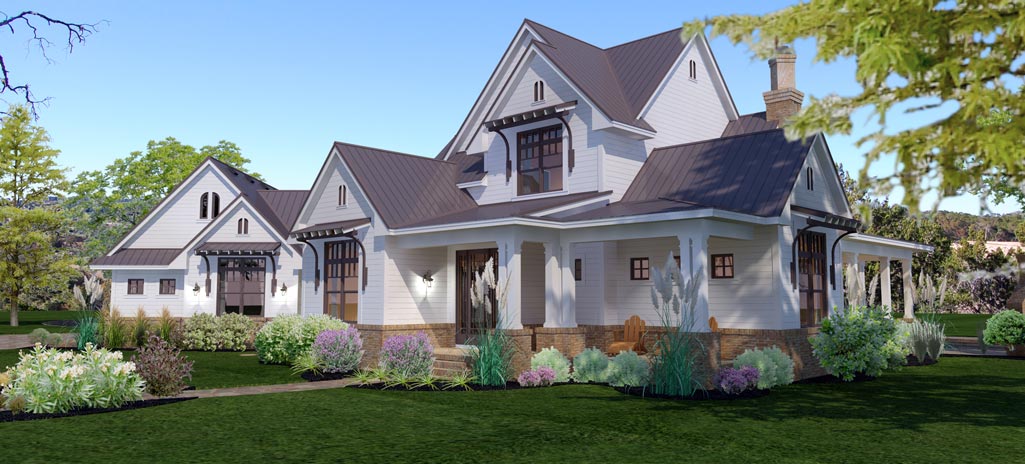 Crystal Falls House Plans - Rendering Front Right