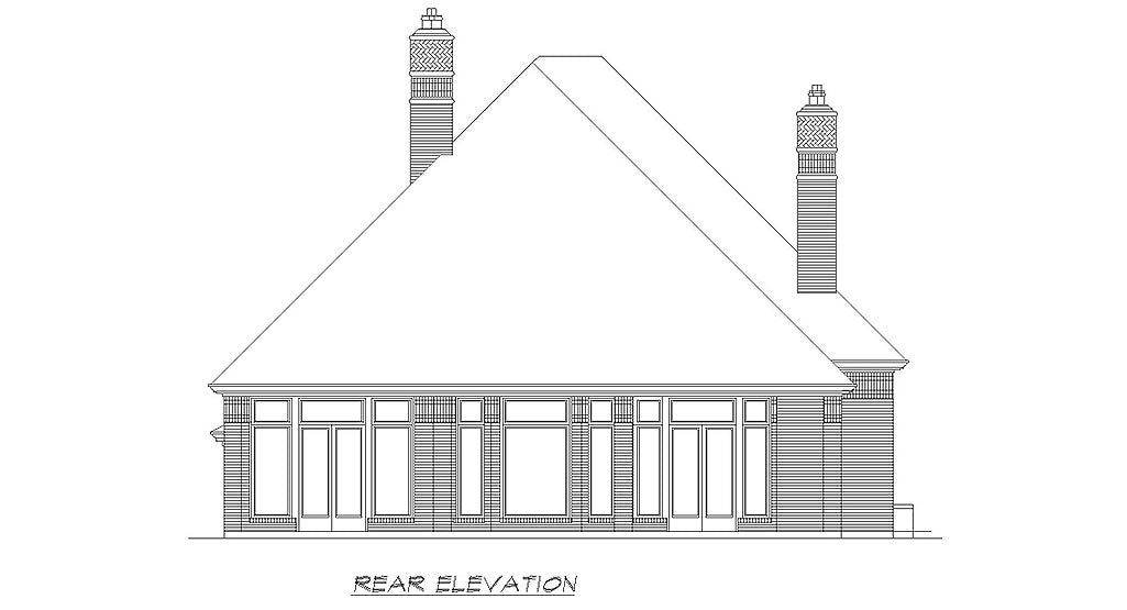 Crystal Lake House Plan -Elevation Rear