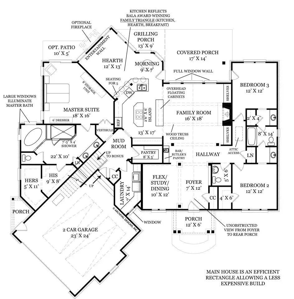 Da Diva House Plan - Archival Designs House Plans, floor plan