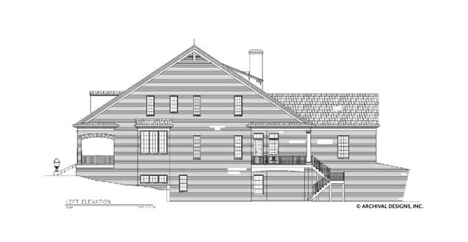 Deerfield House Plan-Elevation Left