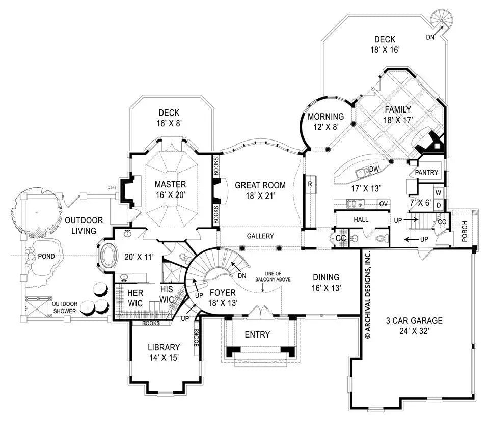 Di Medici Place House Plan - Archival Designs House Plans, floor plan