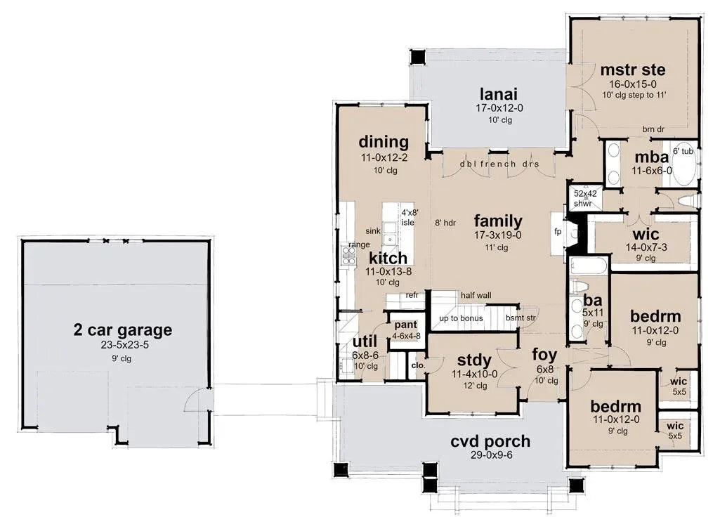 Gaines Mill Cottage House Plan - Archival Designs House Plans, floor plan
