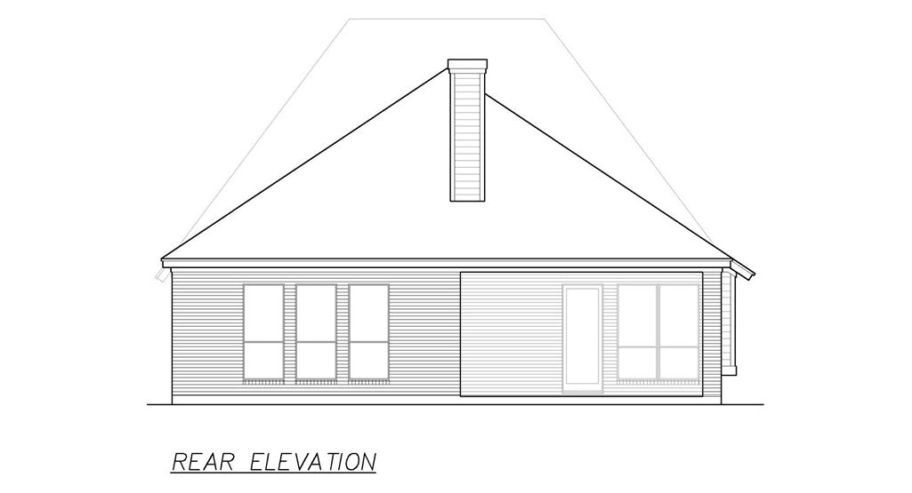 Granite Ridge House Plan - Elevation Rear
