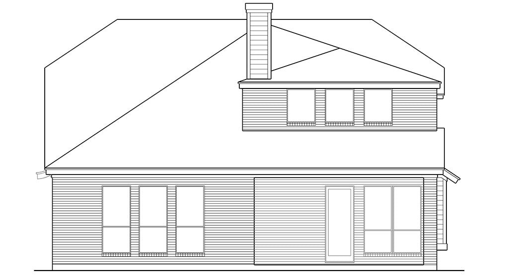 Granite Way House Plan - Elevation Rear