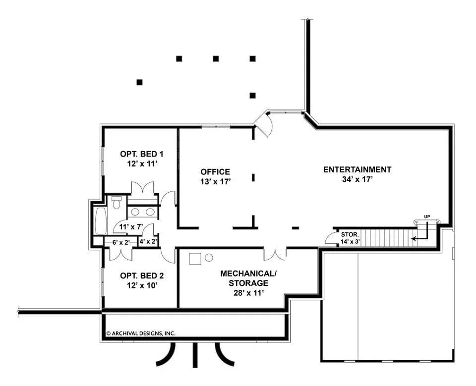 Harthaven Place House Plan - Archival Designs House Plans, floor plan