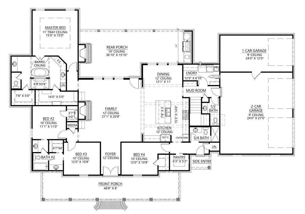 Hawthorne House Plan - Archival Designs House Plans, floor plan