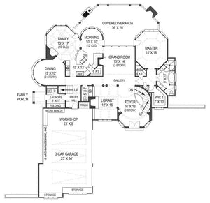 hennessey courtyard house plan - archival designs house plans, floor plan