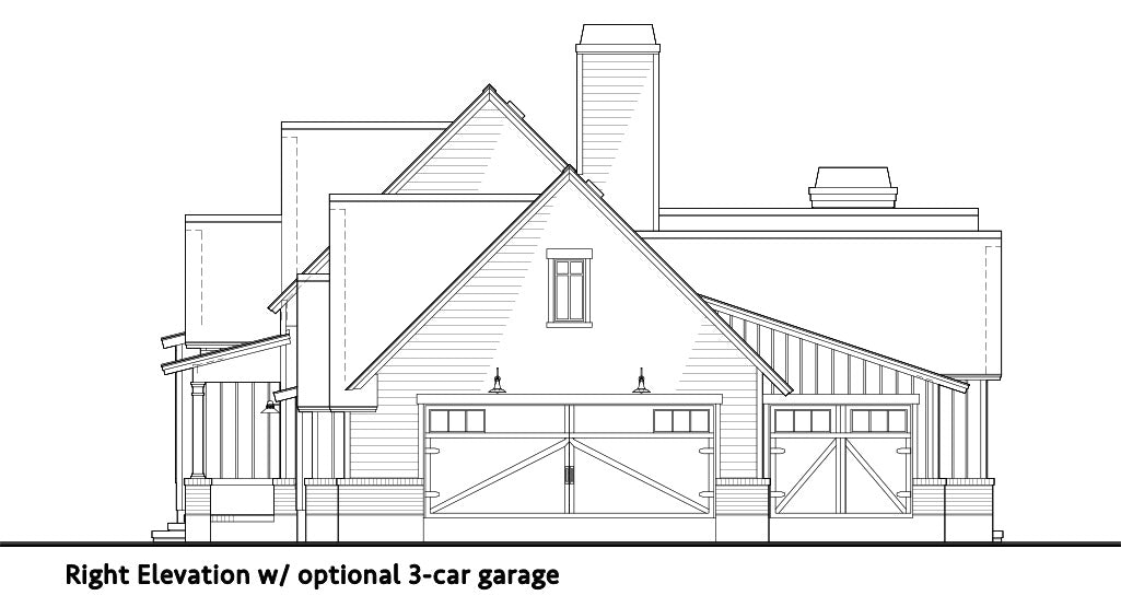 High Meadow Cabin House Plan - Elevation Right