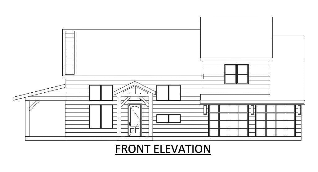 Hillside House Plan - Elevation Front