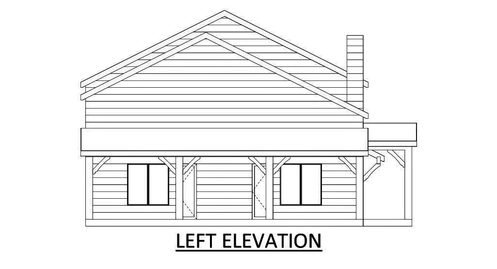 Hillside House Plan - Elevation Left