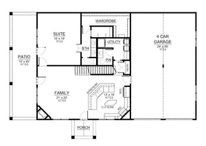 hillside house plan - archival designs house plans, floor plan