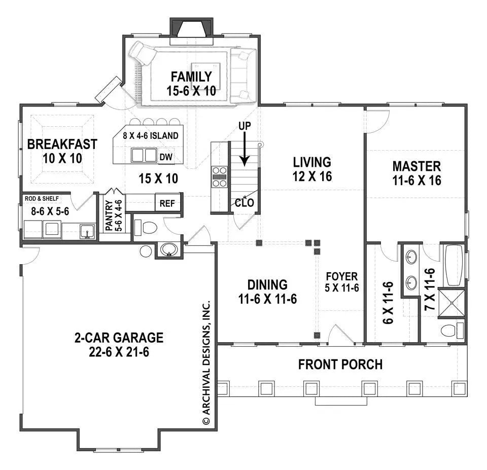 Holly Cottage House Plan - Archival Designs House Plans, floor plan