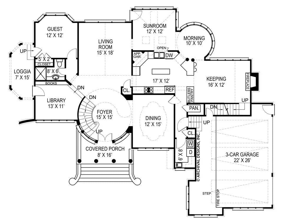 Kildare Castle House Plan - Archival Designs House Plans, floor plan