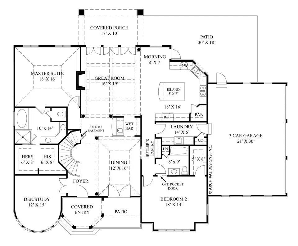 La Vogue House Plan - Archival Designs House Plans, floor plan
