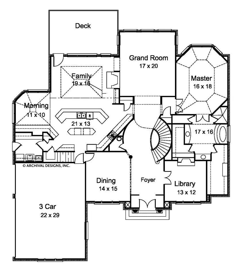 Lambay Manor House Plan - Archival Designs House Plans, floor plan
