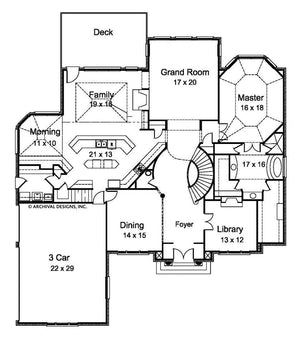 lambay manor house plan - archival designs house plans, floor plan