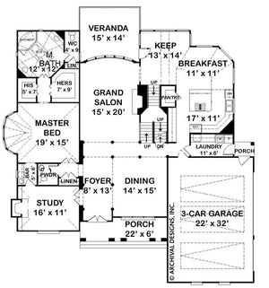 laurens house plan - archival designs house plans, floor plan