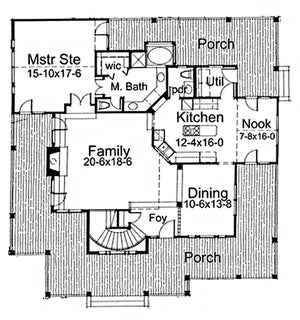 liberty hill house plan - archival designs house plans, floor plan