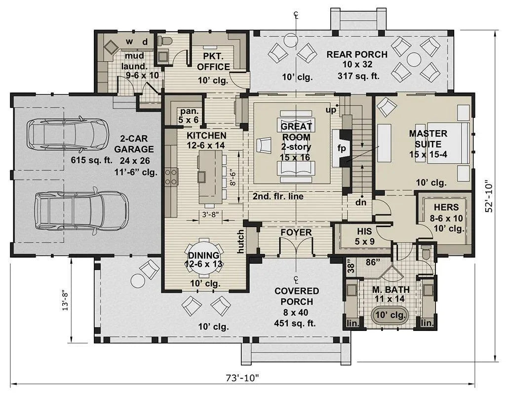 Lillydale House Plan - Archival Designs House Plans, floor plan