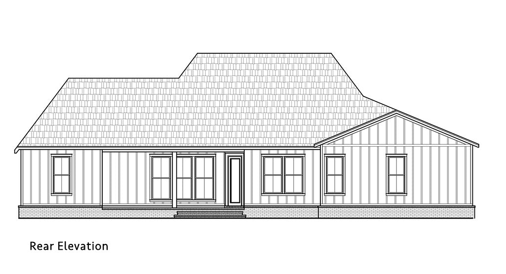 Little Creek House Plan - Elevation Rear
