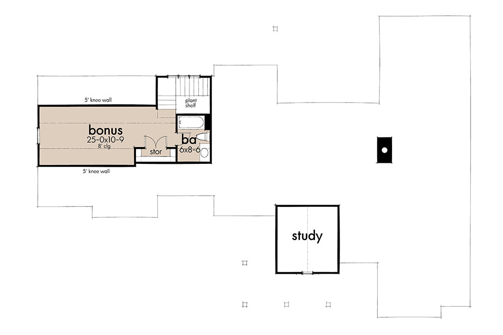 Mill Creek Cottage Floor Plan-Second Floor