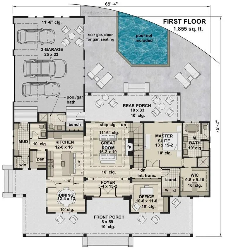 Misty Falls House Plan - Archival Designs House Plans, floor plan