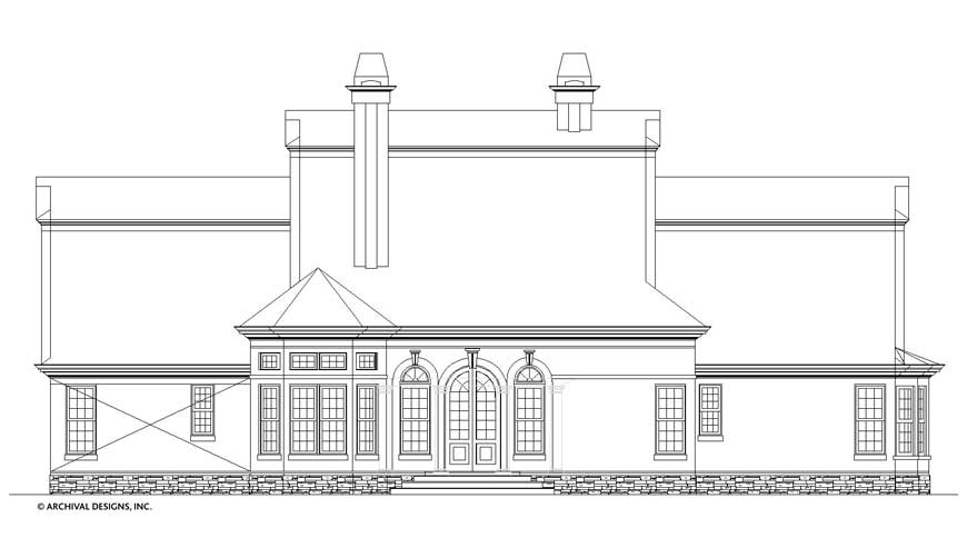 Nantucket House Plan - Elevation Rear