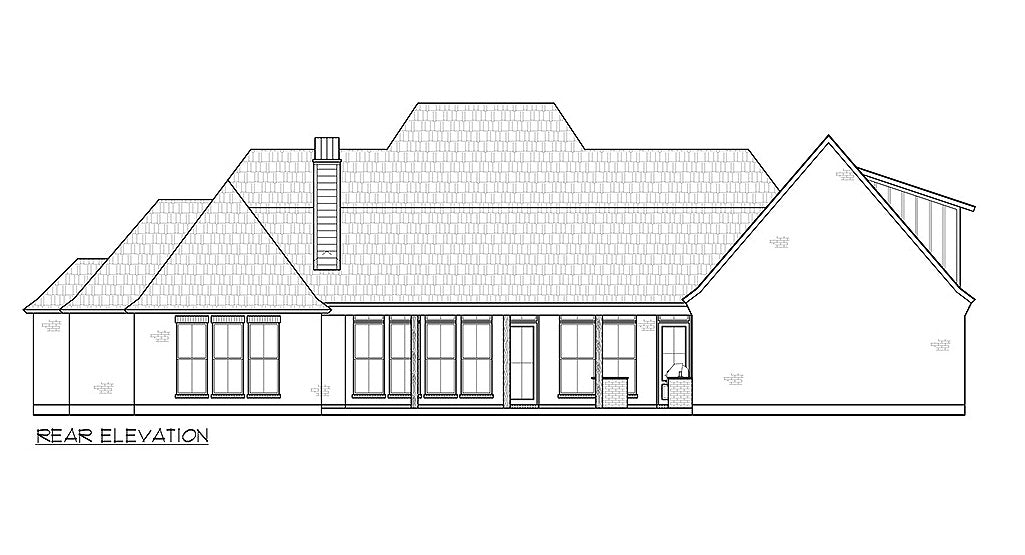 Grand Caymus House Plan - Elevation Rear