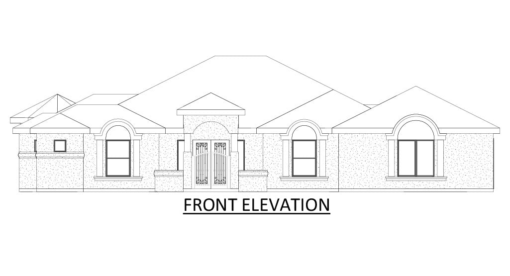 Padre Isles House Plan - Elevation Front