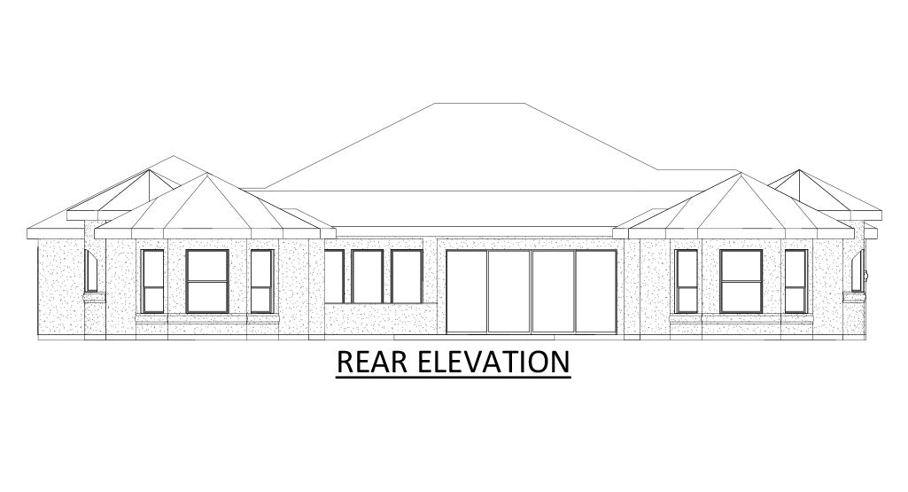 Padre Isles House Plan - Elevation Rear