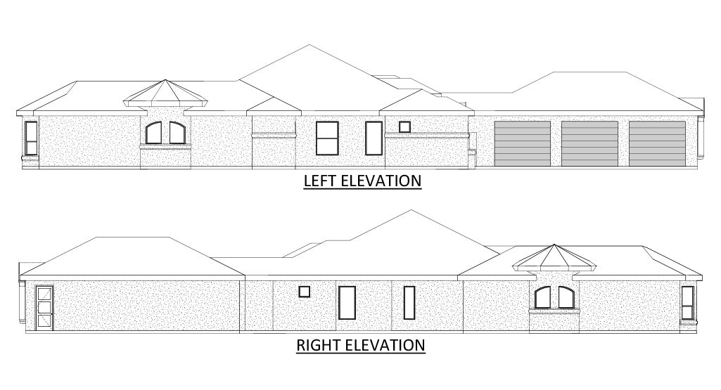 Padre Isles House Plan - Elevation Sides