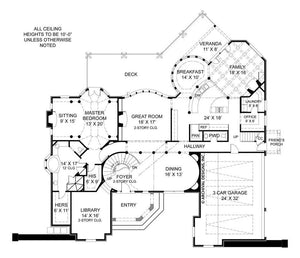 pontarion ii house plan - archival designs house plans, floor plan