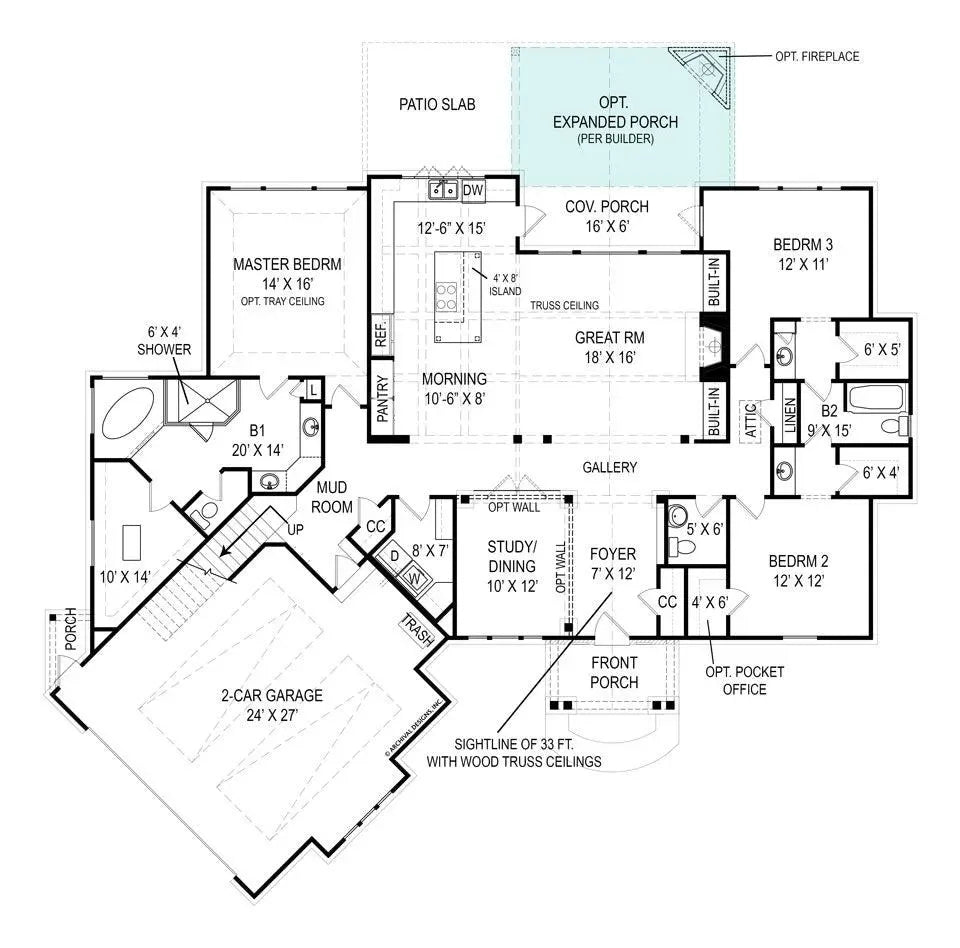 Presente House Plan - Archival Designs House Plans, floor plan