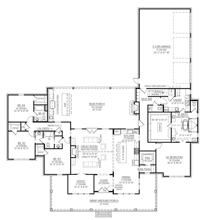 Rock Creek House Plan Floor Plan - First