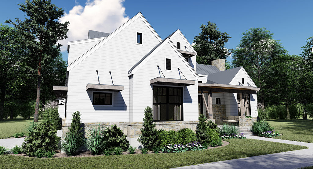 Rolling Wood Hills House Plan -Front Left