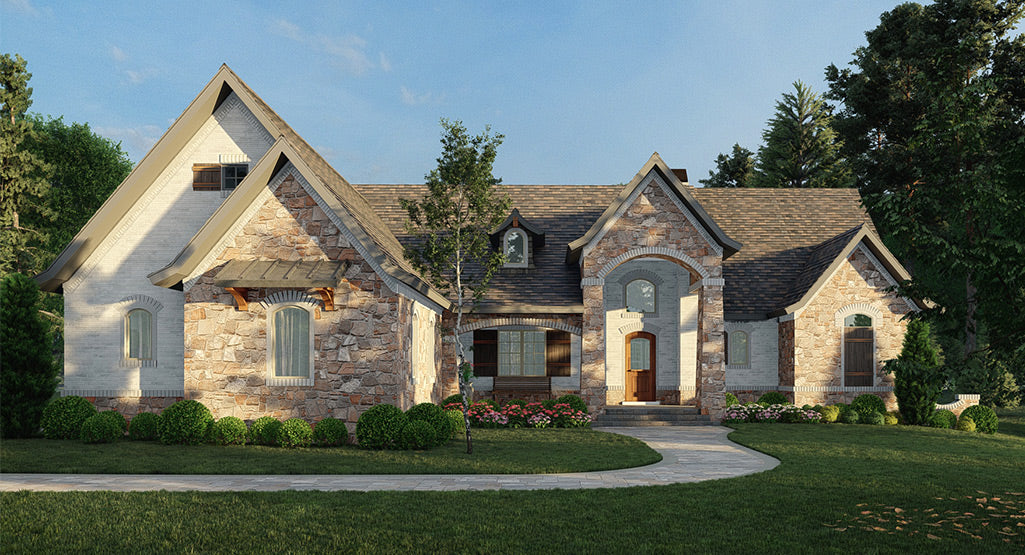 Rosie Ranch House Plans - Front in Dusk